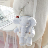Cute Cartoon Animal Plush Backpack Stuffed Elephant Cross Body Bag Kids School Bag