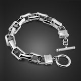 Men Punk  Style 100% 925 Sterling Silver Bracelet