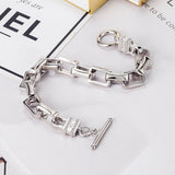 Men Punk  Style 100% 925 Sterling Silver Bracelet