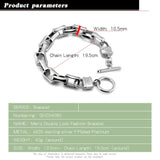 Men Punk  Style 100% 925 Sterling Silver Bracelet