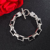 Men Punk  Style 100% 925 Sterling Silver Bracelet