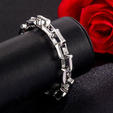 Men Punk  Style 100% 925 Sterling Silver Bracelet