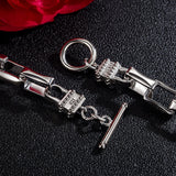 Men Punk  Style 100% 925 Sterling Silver Bracelet