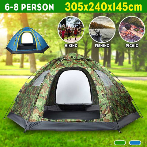 6-8 Person Backpacking Tent Auto Setup