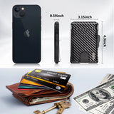 Slim Carbon Fiber Minimalist Wallet – RFID Blocking Card Holder with Money Clip Advanced RFID