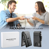 Slim Carbon Fiber Minimalist Wallet – RFID Blocking Card Holder with Money Clip Advanced RFID