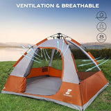 3-Second Instant Setup Tent - 4 Person Automatic Folding Tent, Heavy Duty 201T Waterproof