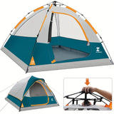 3-Second Instant Setup Tent - 4 Person Automatic Folding Tent, Heavy Duty 201T Waterproof