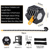 Foldable Bike Lock Alloy Steel Anti-Theft for MTB Road E-bike Motorcycle