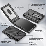 Slim Carbon Fiber Minimalist Wallet – RFID Blocking Card Holder with Money Clip Advanced RFID