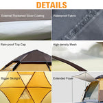 3-4/5-7 Person Auto Setup Camping Tent Anti-UV