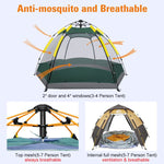 3-4/5-7 Person Auto Setup Camping Tent Anti-UV